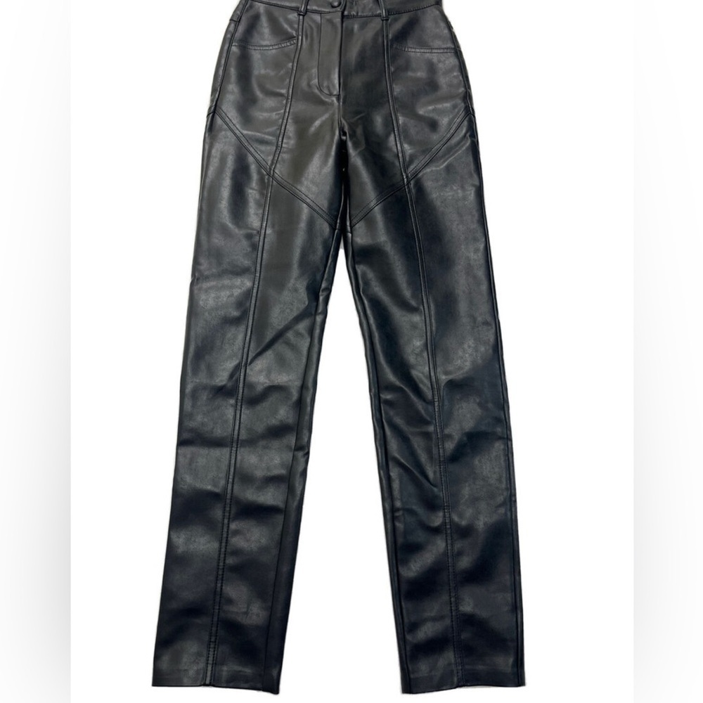 Aritzia Wilfred Melina Pants Womens Faux Leather Straight Leg Size 2 EUC